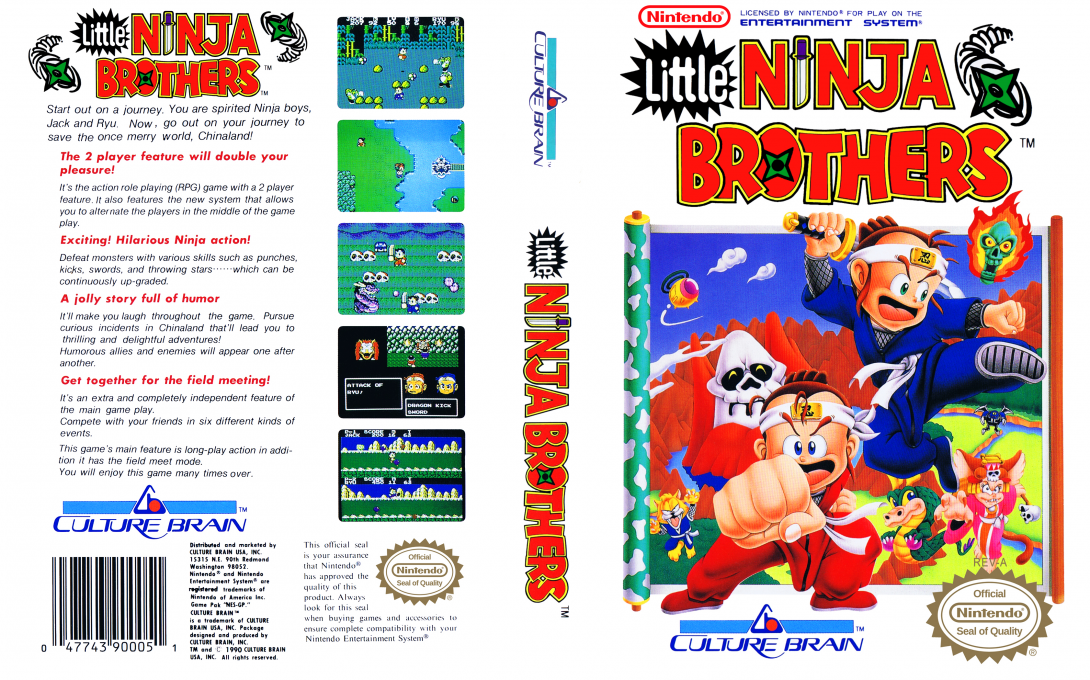 Little Ninja Brothers [US] nes 1990 Box Art