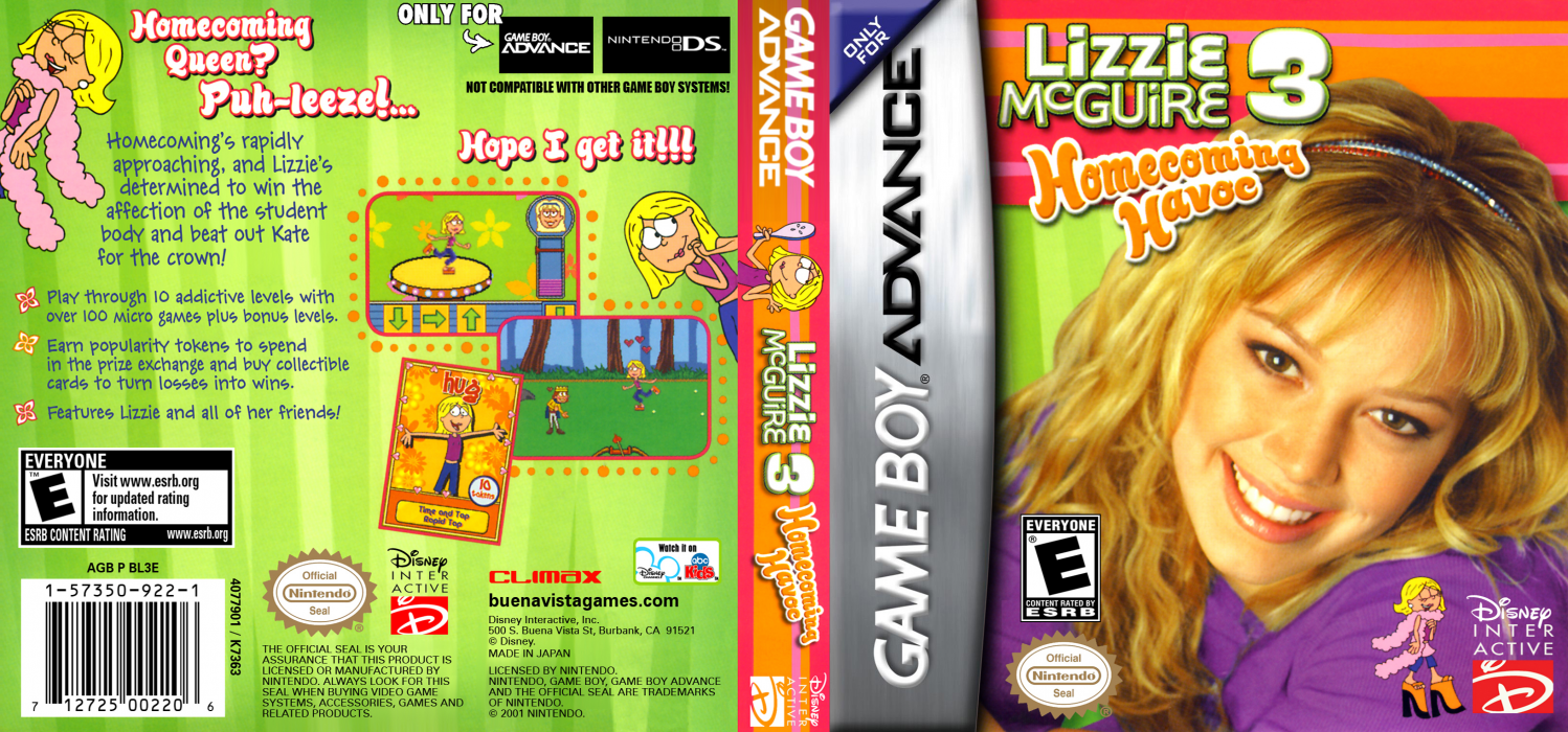 Lizzie McGuire 3 : Homecoming Havoc [US] gba 2005 Box Art