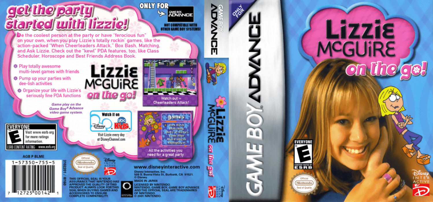 Lizzie McGuire : On the Go! [US] gba 2003 Box Art
