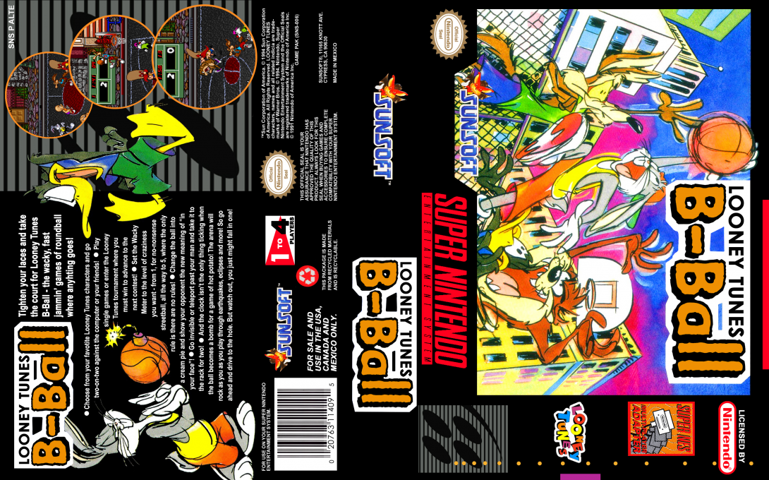 Looney Tunes B-Ball [US] snes 1995 Box Art