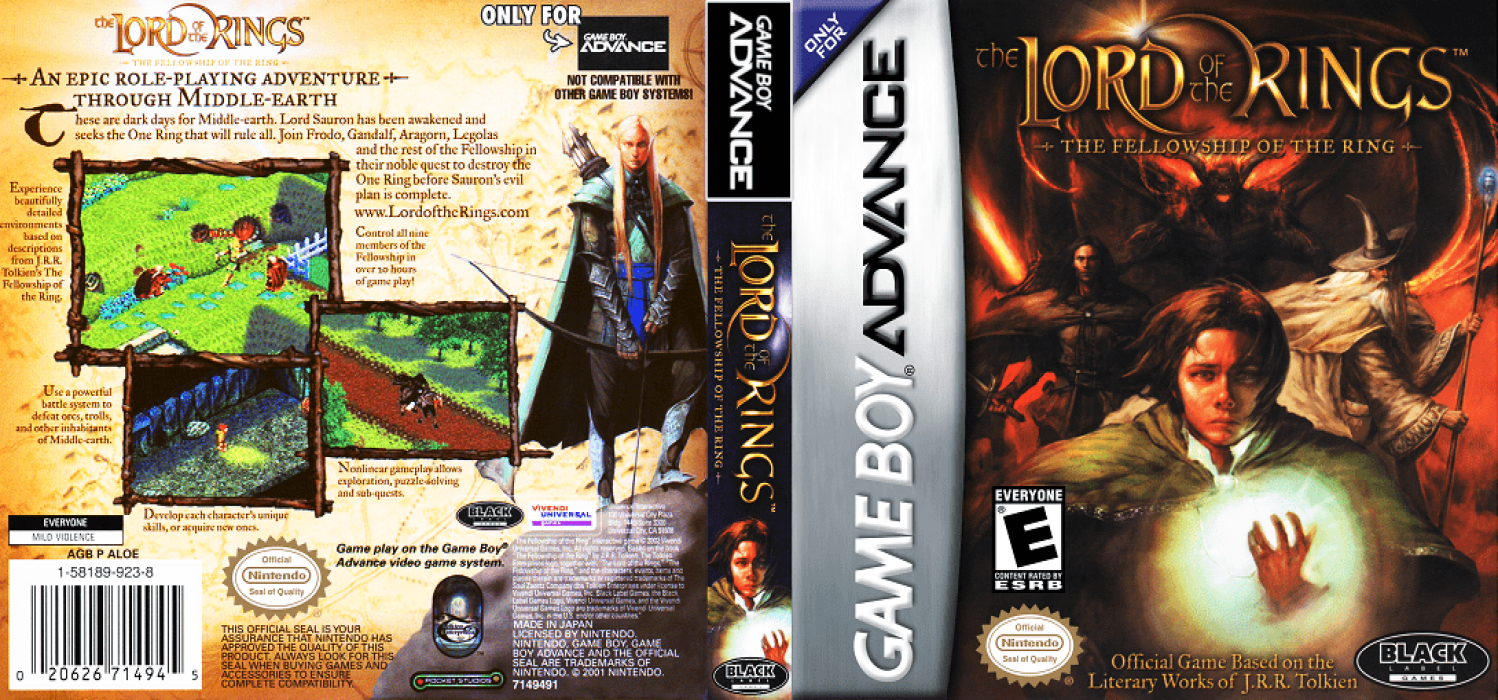 The Lord of the Rings: The Fellowship of the Ring [US] gba 2002 Box Art