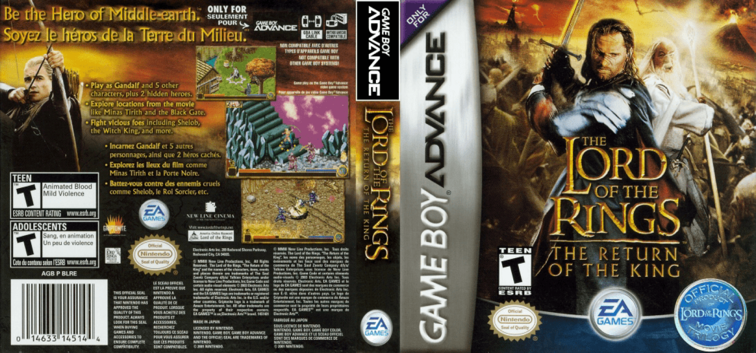 The Lord of the Rings: The Return of the King [US,EU] gba 2003 Box Art