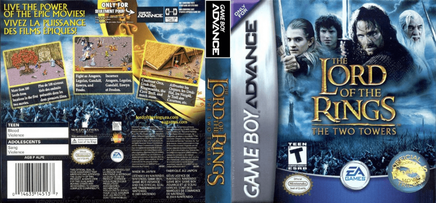 The Lord of the Rings: The Two Towers [US,EU] gba 2002 Box Art