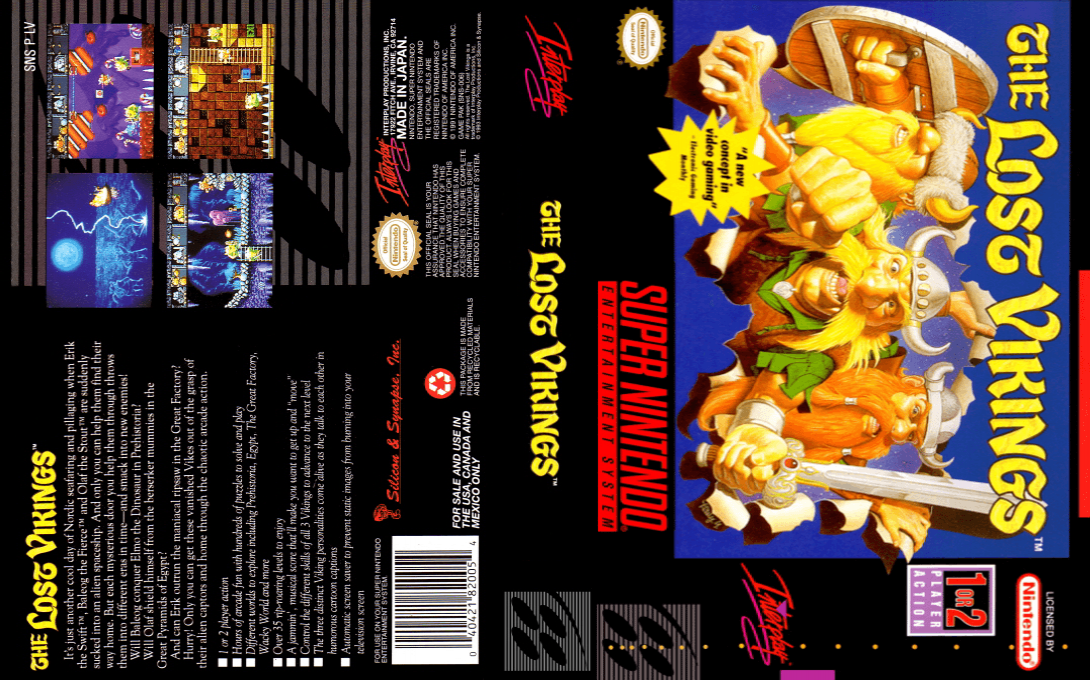 The Lost Vikings [US] snes 1993 Box Art