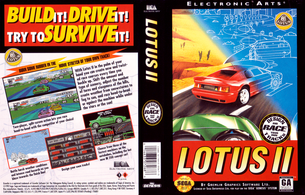 Lotus II [US,EU] segaMD 1993 Box Art