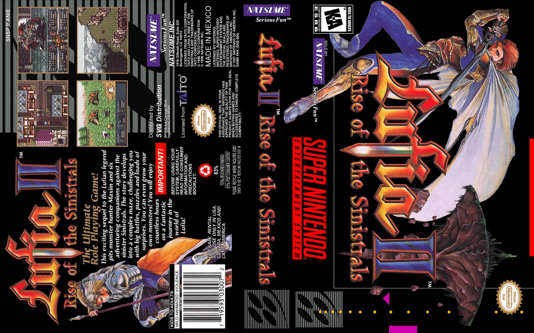 Lufia II : Rise of the Sinistrals [US] snes 1996 Box Art