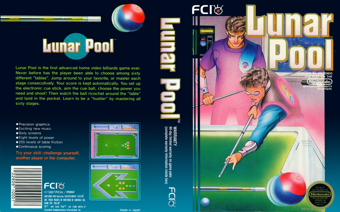 Lunar Pool [US] nes 1987 Box Art