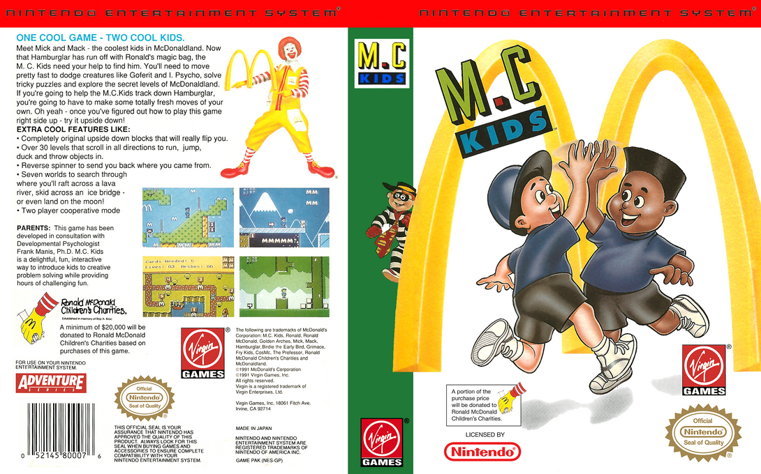 M.C. Kids [US] nes 1992 Box Art