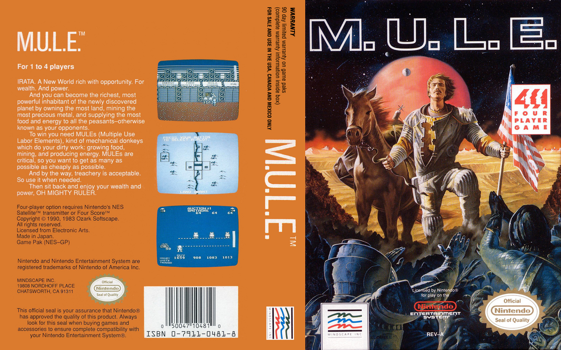 M.U.L.E. [US] nes 1990 Box Art