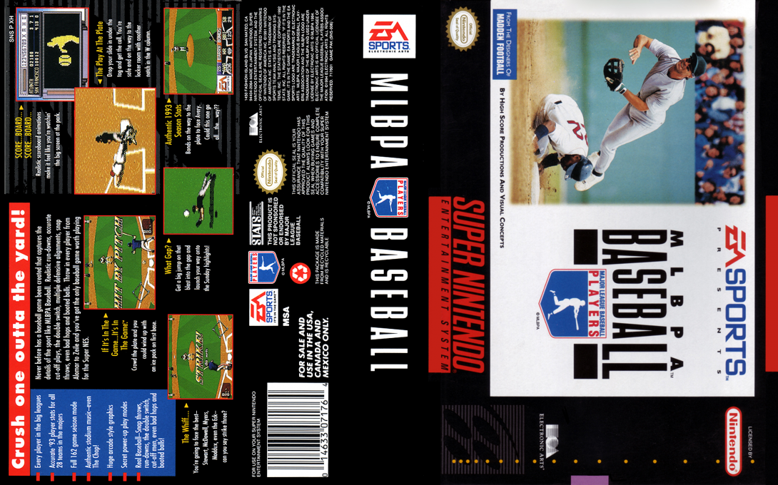 MLBPA Baseball [US] snes 1994 Box Art