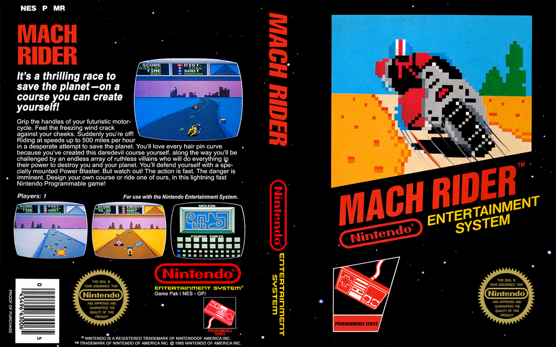 Mach Rider [US,JP] nes 1985 Box Art