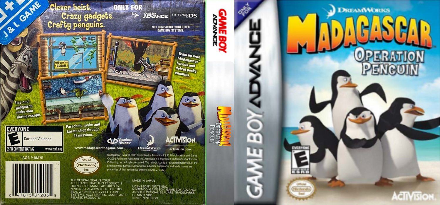 Madagascar : Operation Penguin [US] gba 2005 Box Art