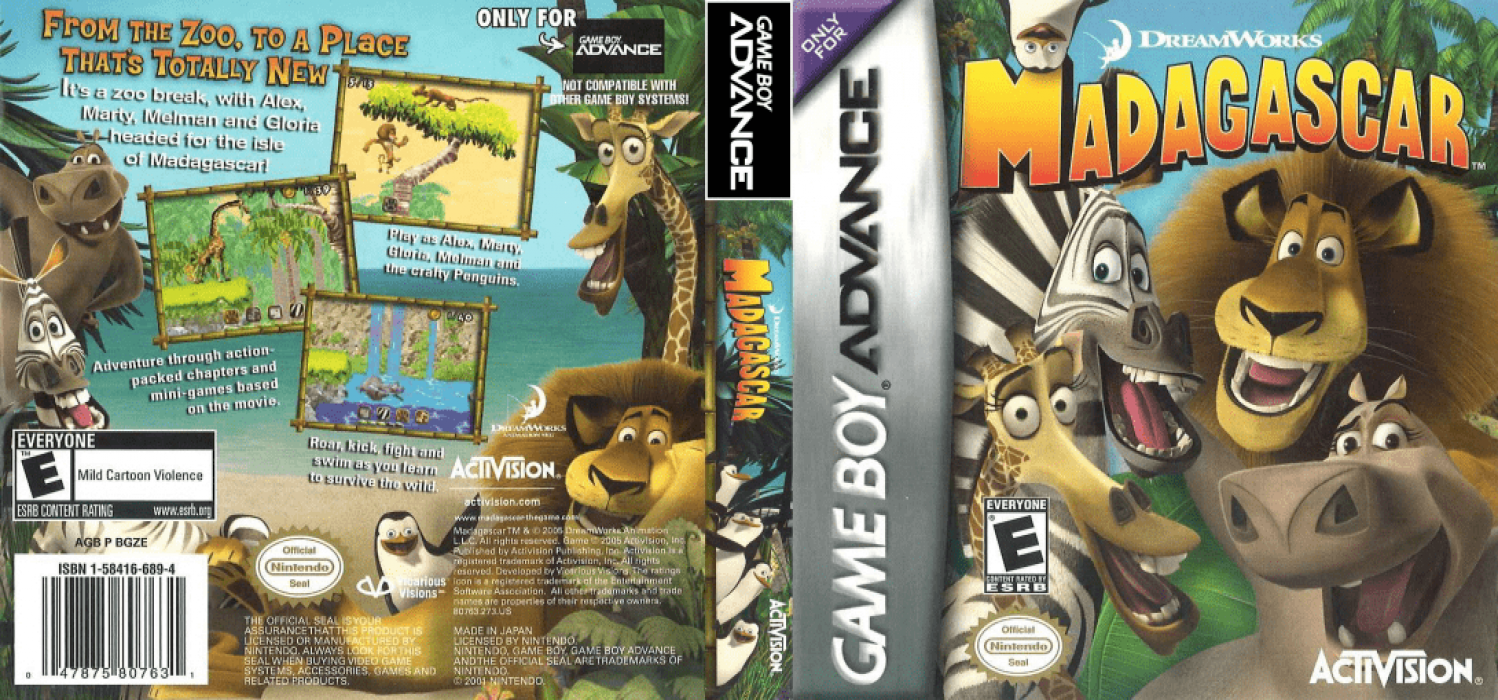 Madagascar [US] gba 2005 Box Art