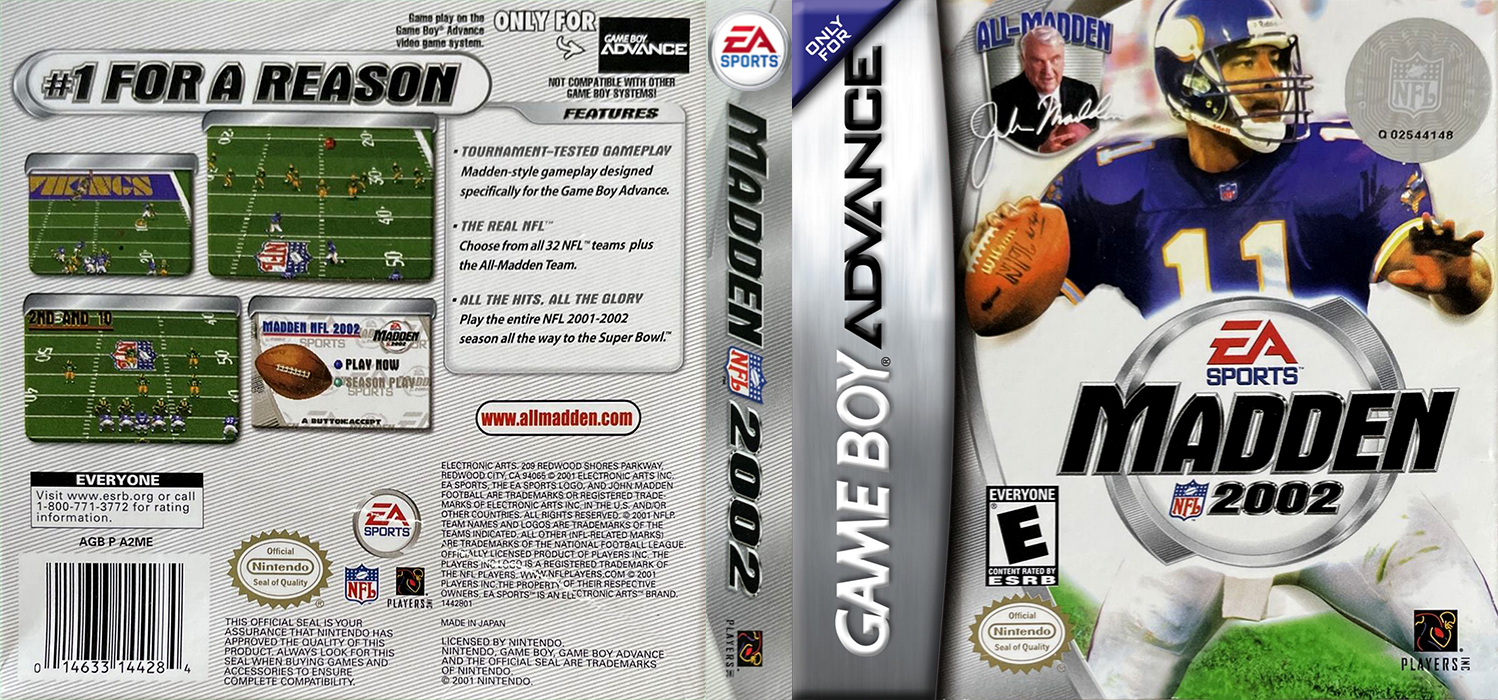 Madden NFL 2002 [US] gba 2001 Box Art