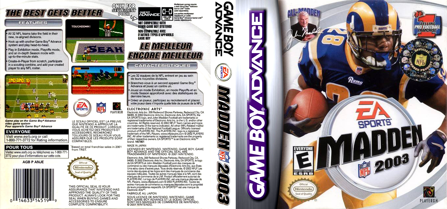 Madden NFL 2003 [US] gba 2002 Box Art