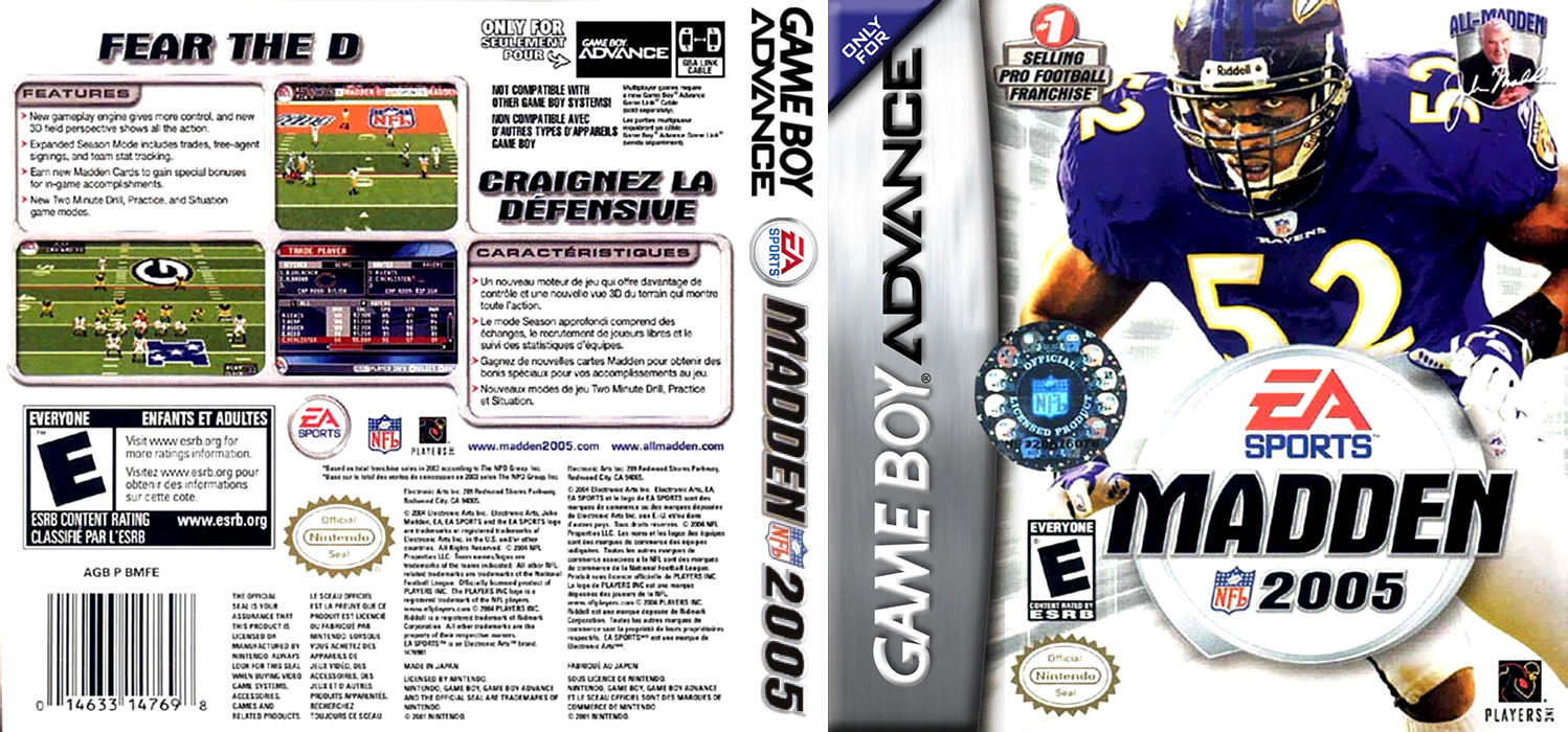 Madden NFL 2005 [US] gba 2004 Box Art