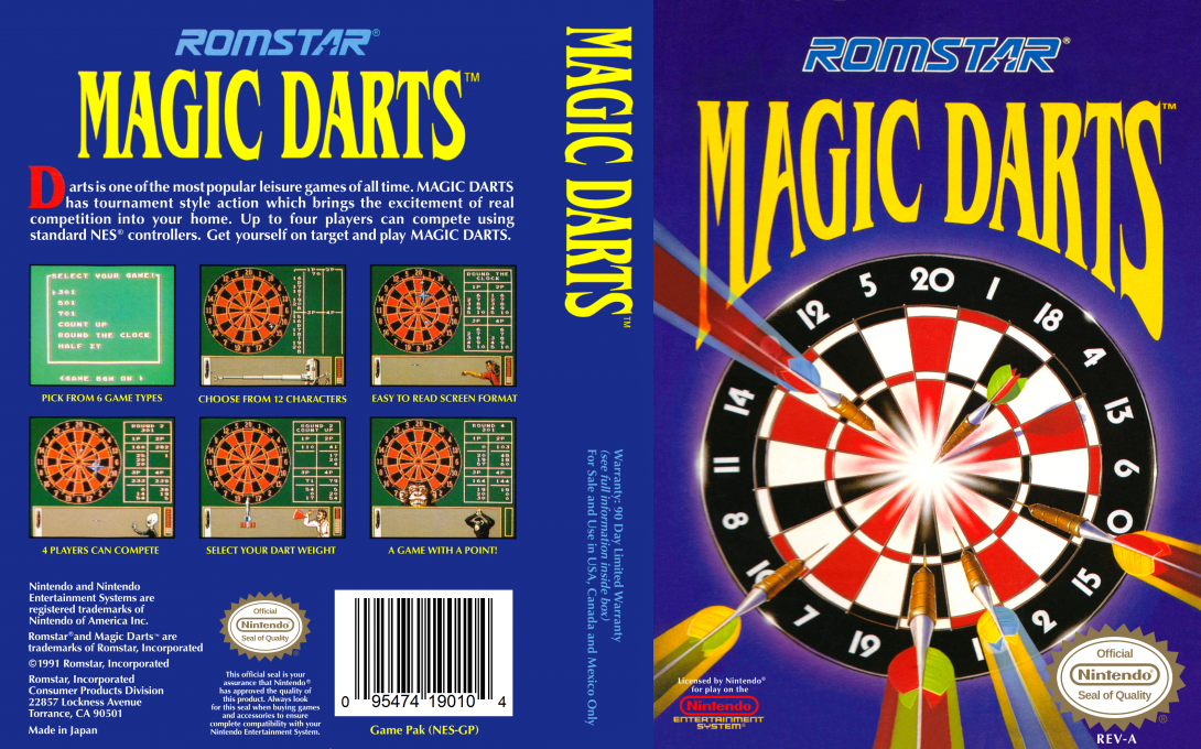 Magic Darts [US] nes 1991 Box Art