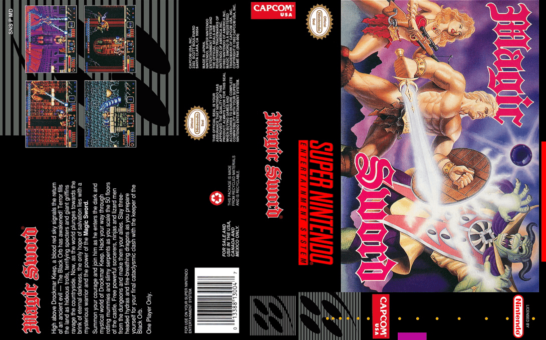 Magic Sword [US] snes 1992 Box Art