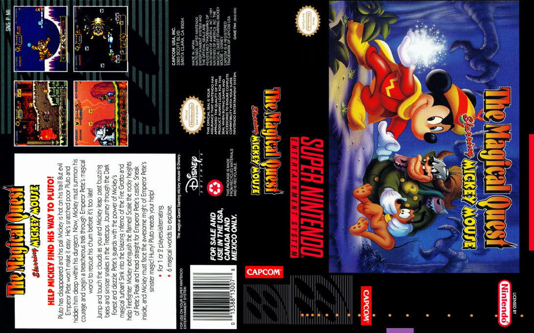 The Magical Quest Starring Mickey Mouse [US] snes 1992 Box Art