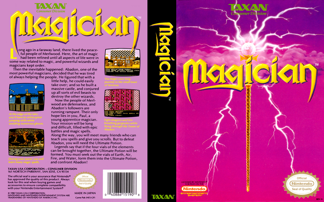 Magician [US] nes 1991 Box Art