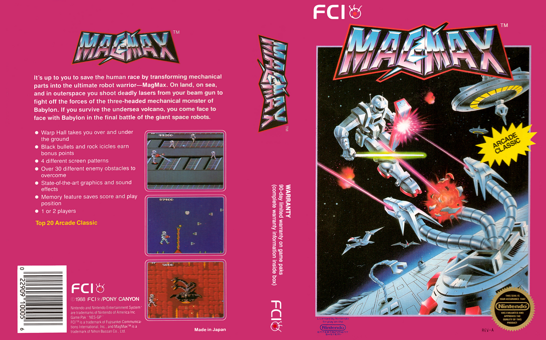 Magmax [US] nes 1988 Box Art