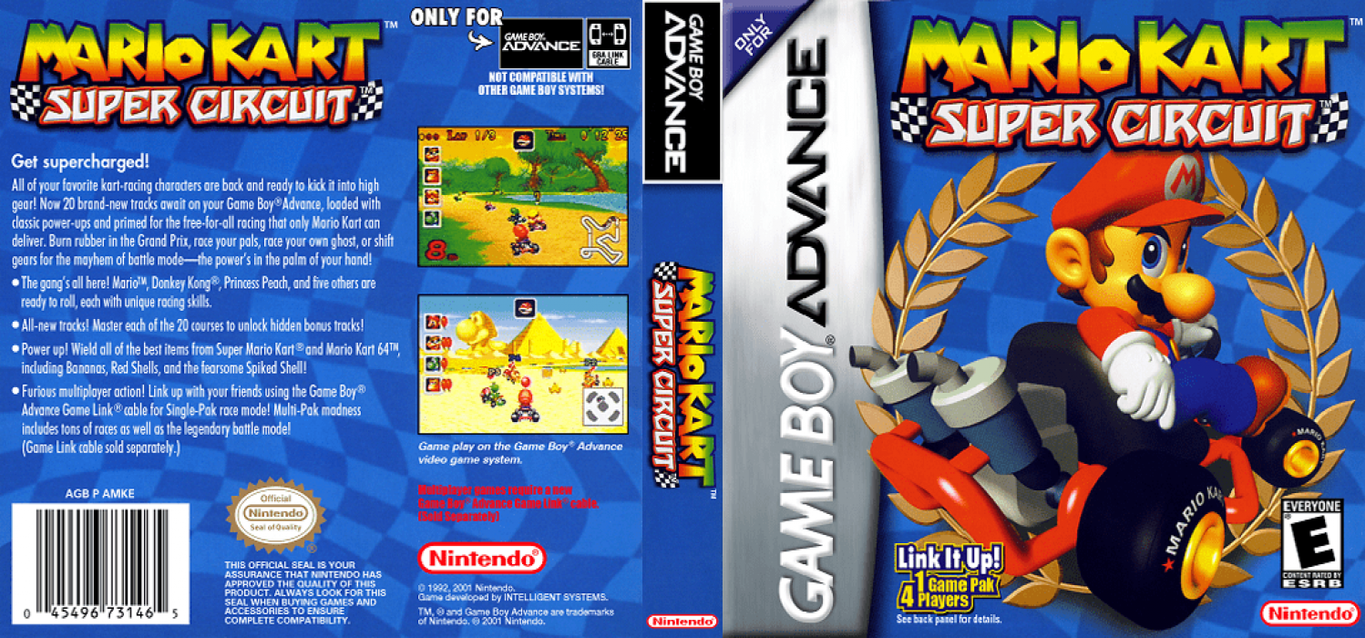 Mario Kart : Super Circuit [US] gba 2001 Box Art