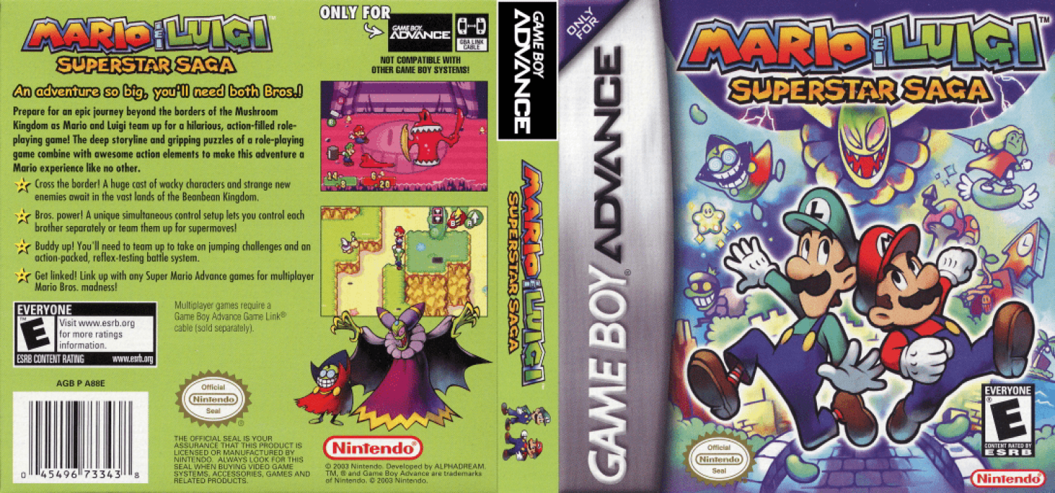 Mario & Luigi : Superstar Saga [US] gba 2003 Box Art
