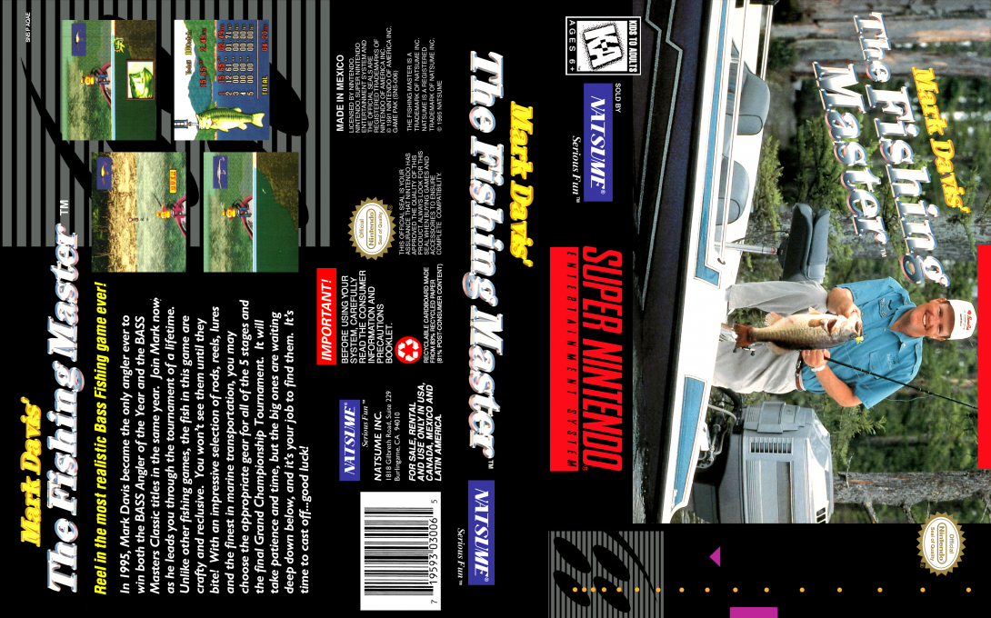 Mark Davis’ The Fishing Master [US] snes 1996 Box Art