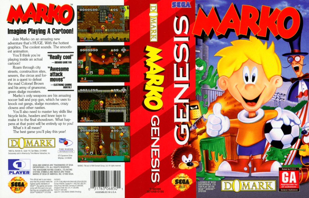 Marko [US] segaMD 1994 Box Art