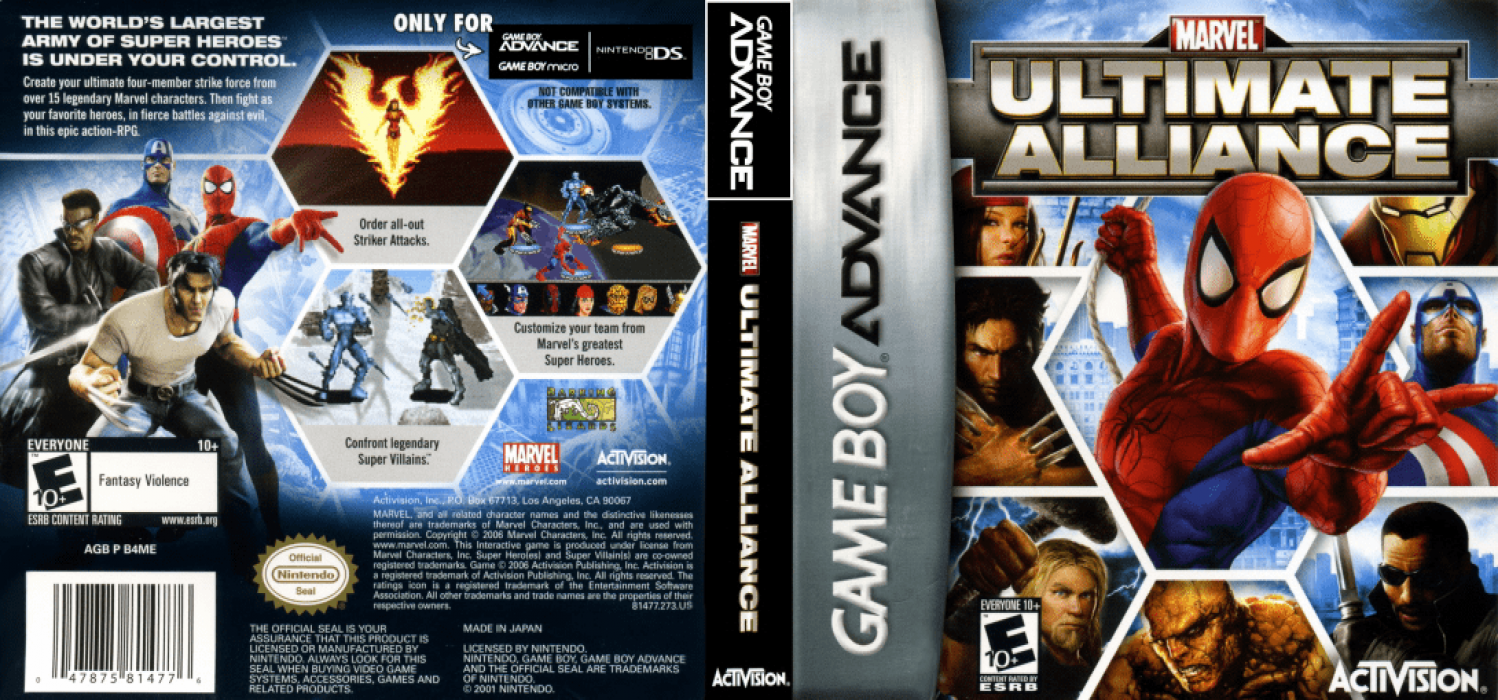 Marvel : Ultimate Alliance [US] gba 2006 Box Art