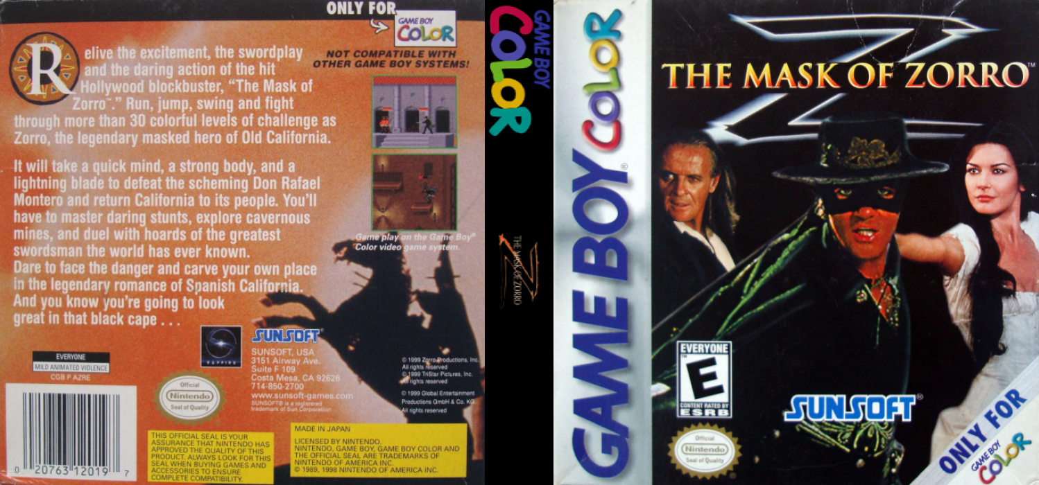 The Mask of Zorro [US] gbc 2000 Box Art