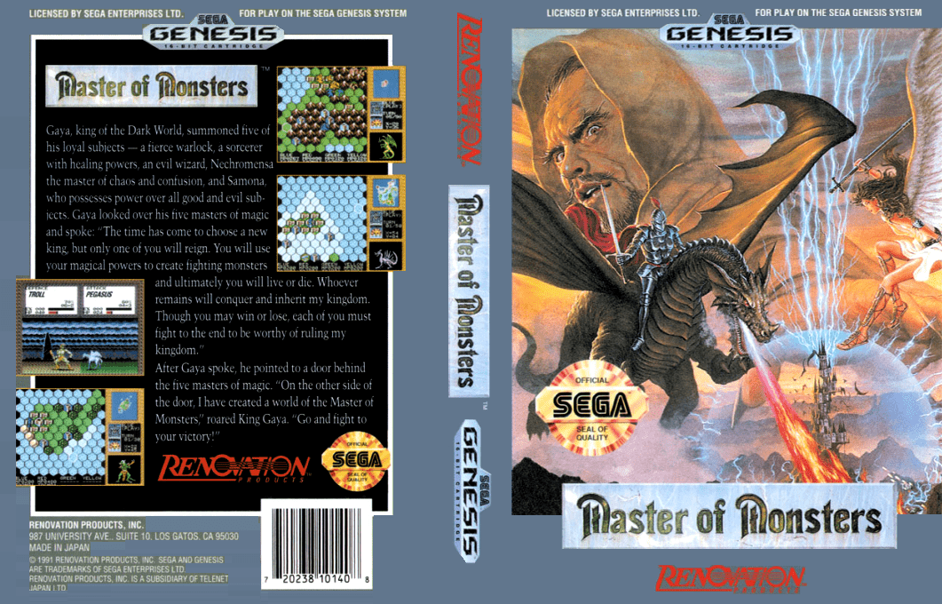 Master of Monsters [US] segaMD 1991 Box Art