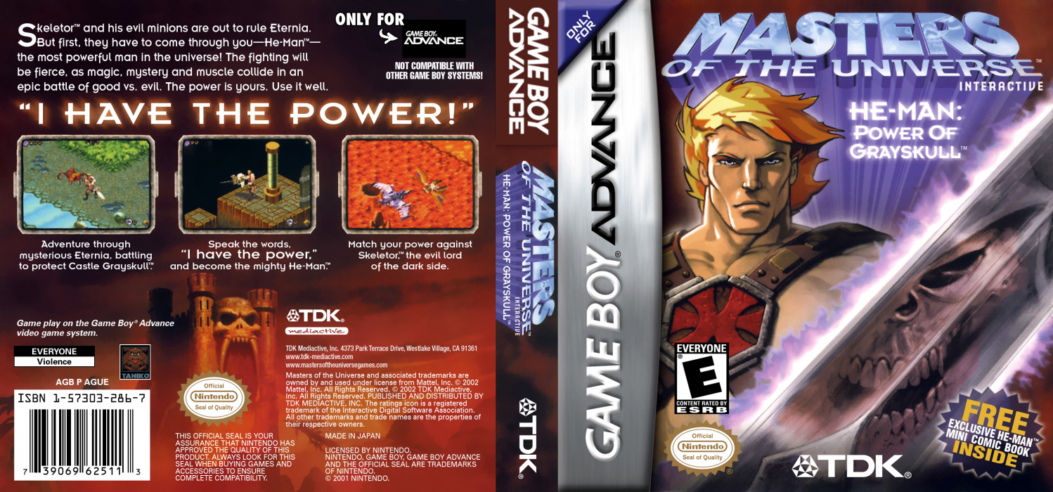 Masters of the Universe He-Man : Power of Grayskull [US] gba 2002 Box Art