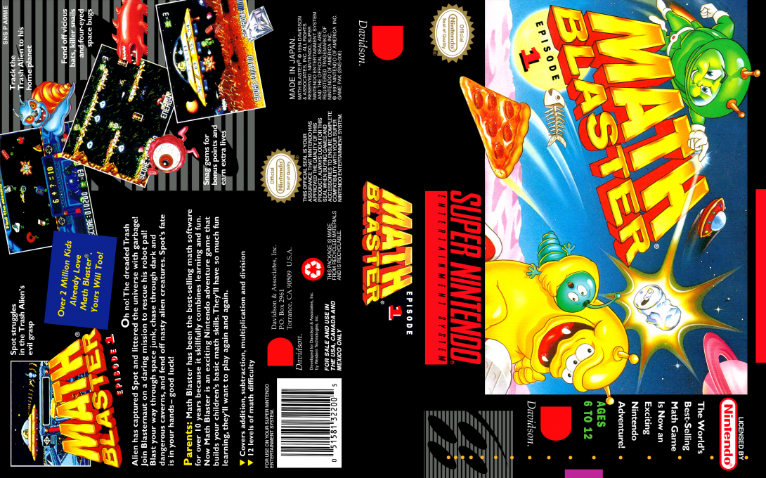 Math Blaster : Episode 1 [US] snes 1994 Box Art