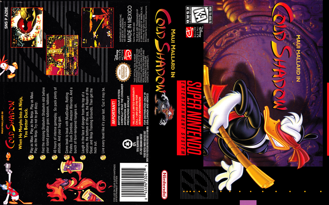 Maui Mallard in Cold Shadow [US] snes 1996 Box Art