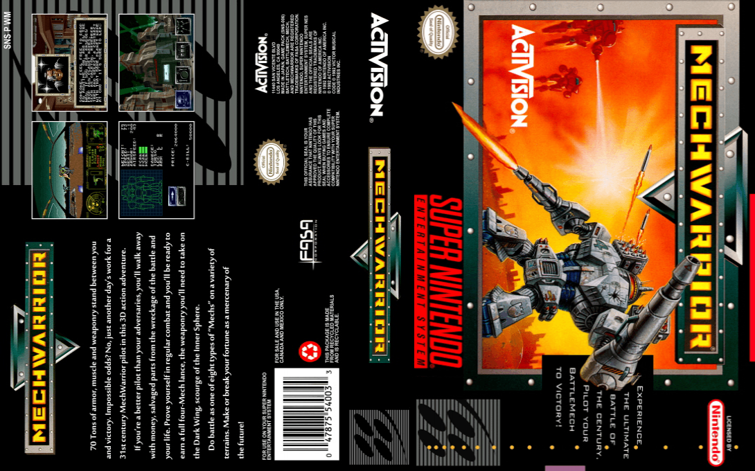 MechWarrior [US] snes 1993 Box Art