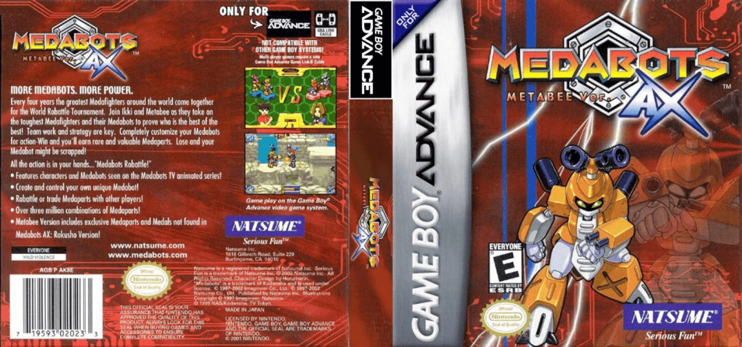 Medabots AX : Metabee Ver. [US] gba 2002 Box Art