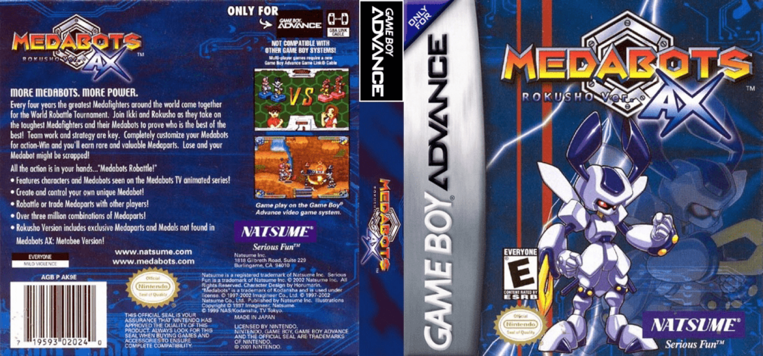 Medabots AX : Rokusho Ver. [US] gba 2002 Box Art
