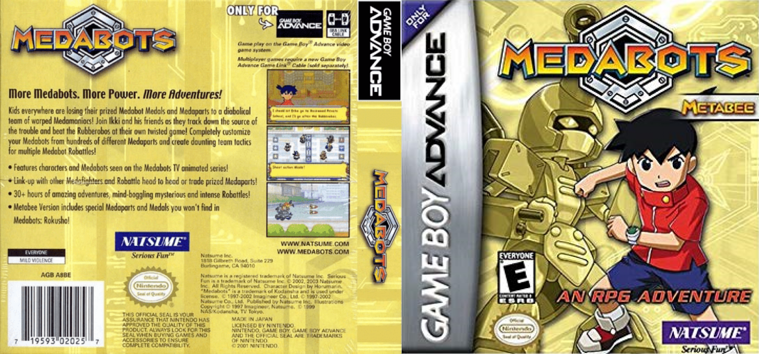 Medabots : Metabee [US] gba 2003 Box Art