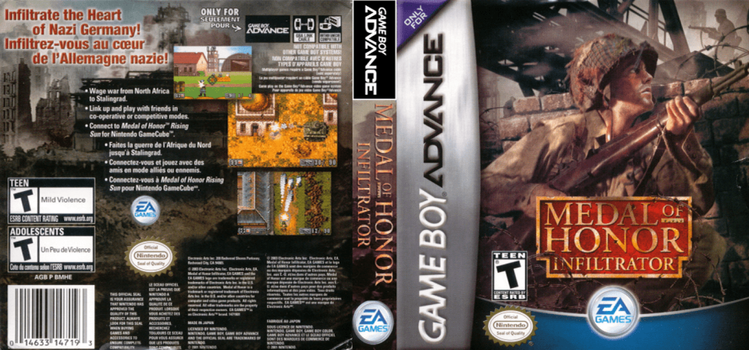 Medal of Honor : Infiltrator [US,EU] gba 2003 Box Art