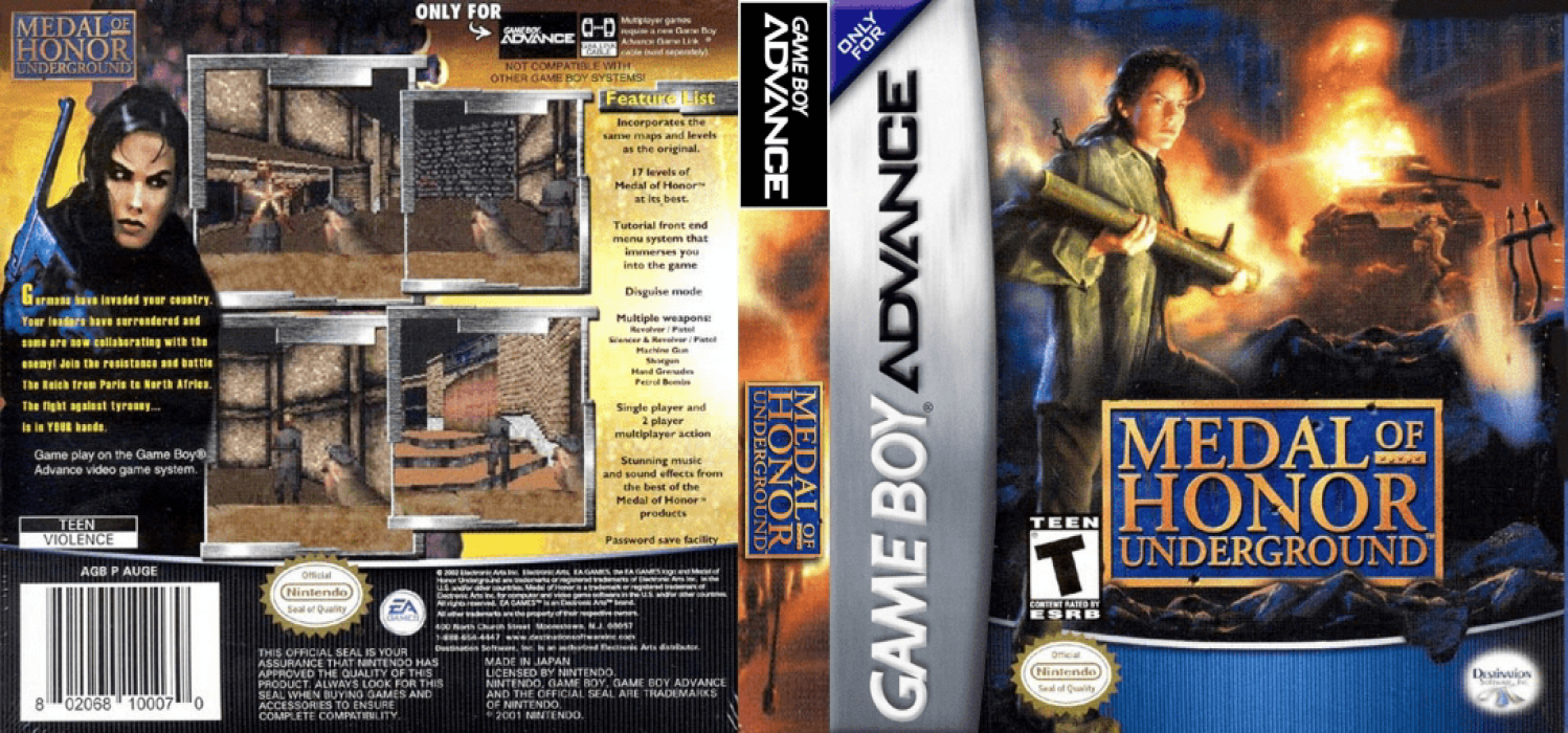 Medal of Honor : Underground [US] gba 2002 Box Art