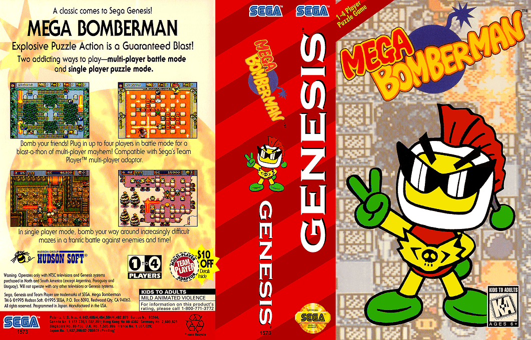 Mega Bomberman [US] segaMD 1994 Box Art