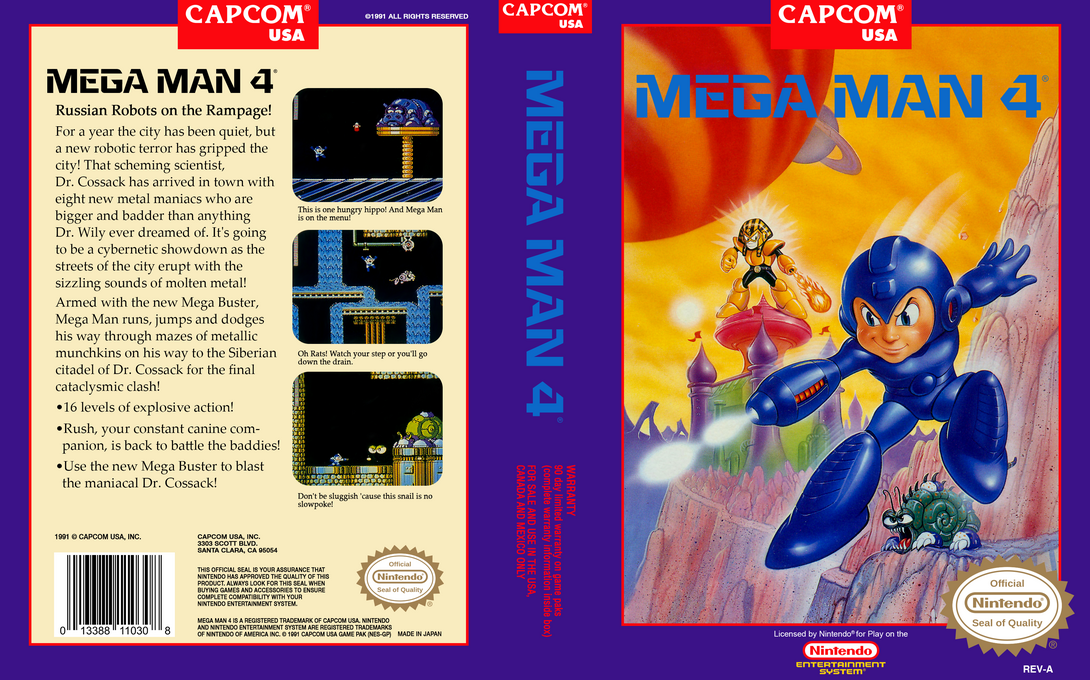 Mega Man 4 [US] nes 1992 Box Art