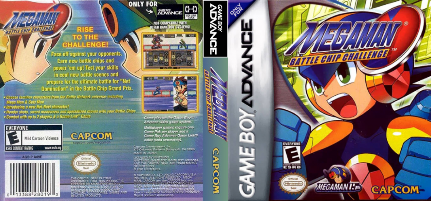 Mega Man Battle Chip Challenge [US] gba 2004 Box Art