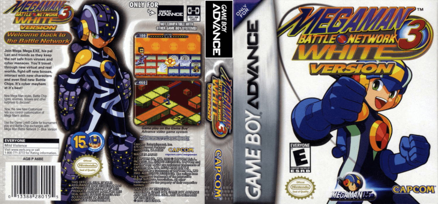 Mega Man Battle Network 3 : White Version [US] gba 2003 Box Art