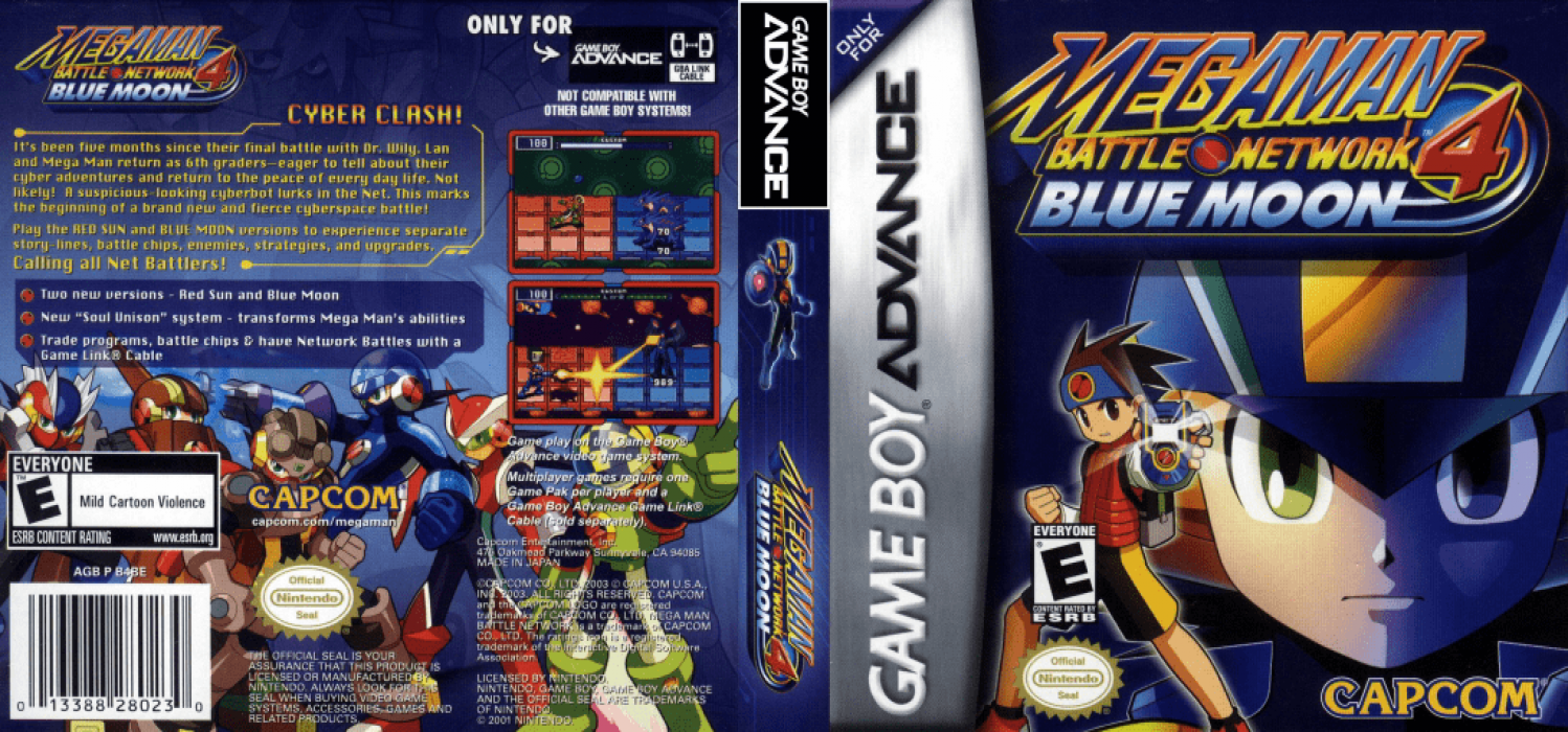 Mega Man Battle Network 4 : Blue Moon [US] gba 2004 Box Art