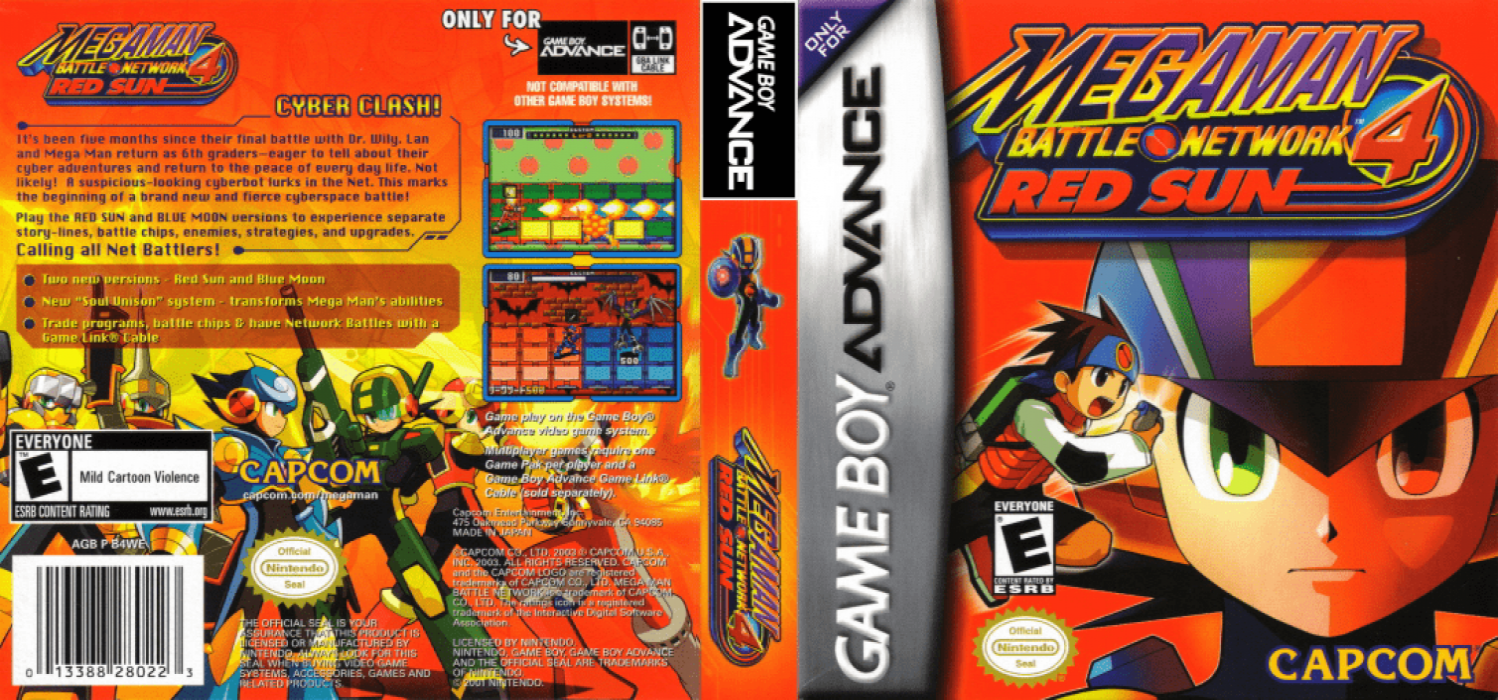 Mega Man Battle Network 4 : Red Sun [US] gba 2004 Box Art