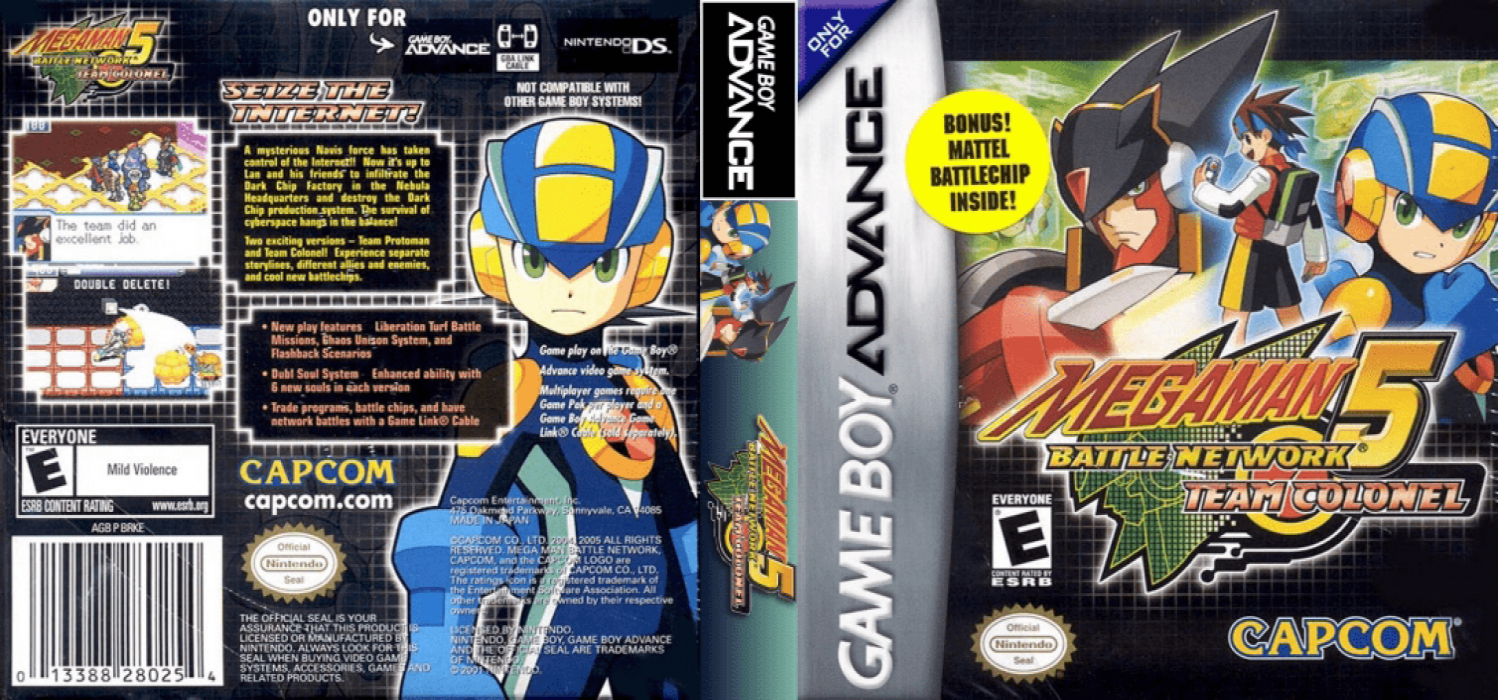 Mega Man Battle Network 5 : Team Colonel [US] gba 2005 Box Art