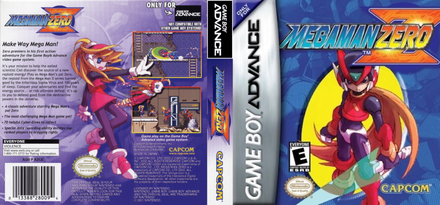 Mega Man Zero [US,EU] gba 2002 Box Art