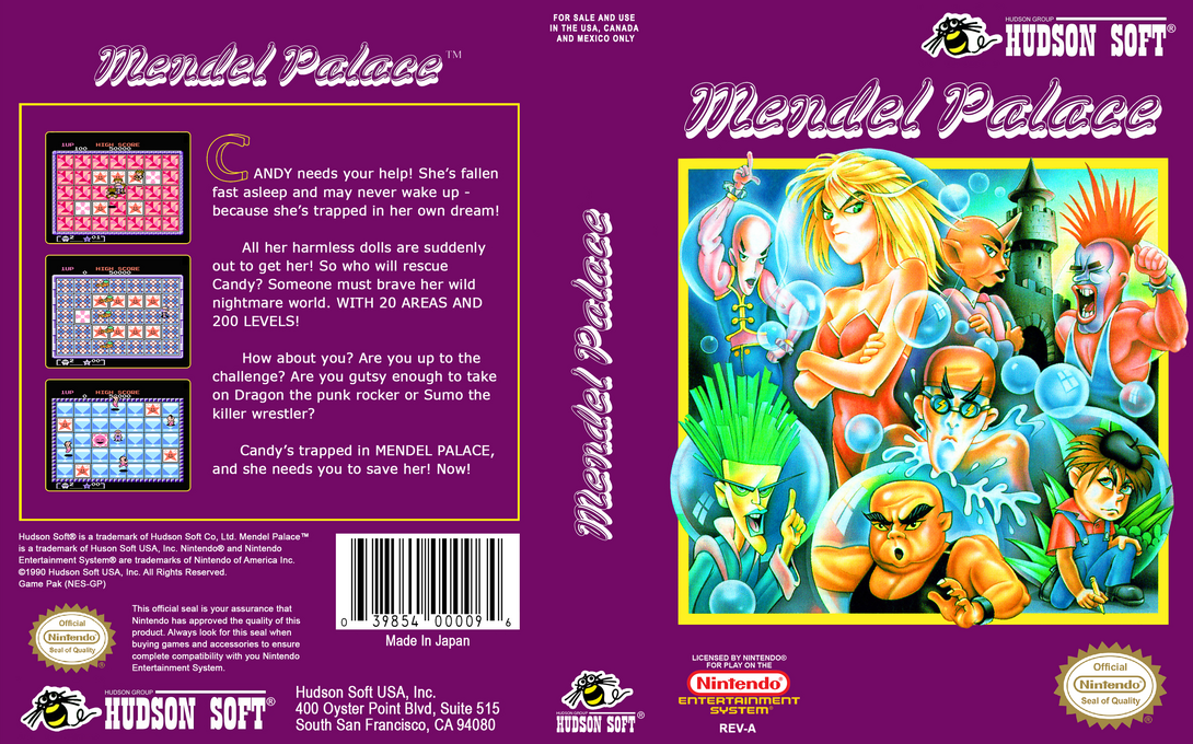 Mendel Palace [US] nes 1990 Box Art